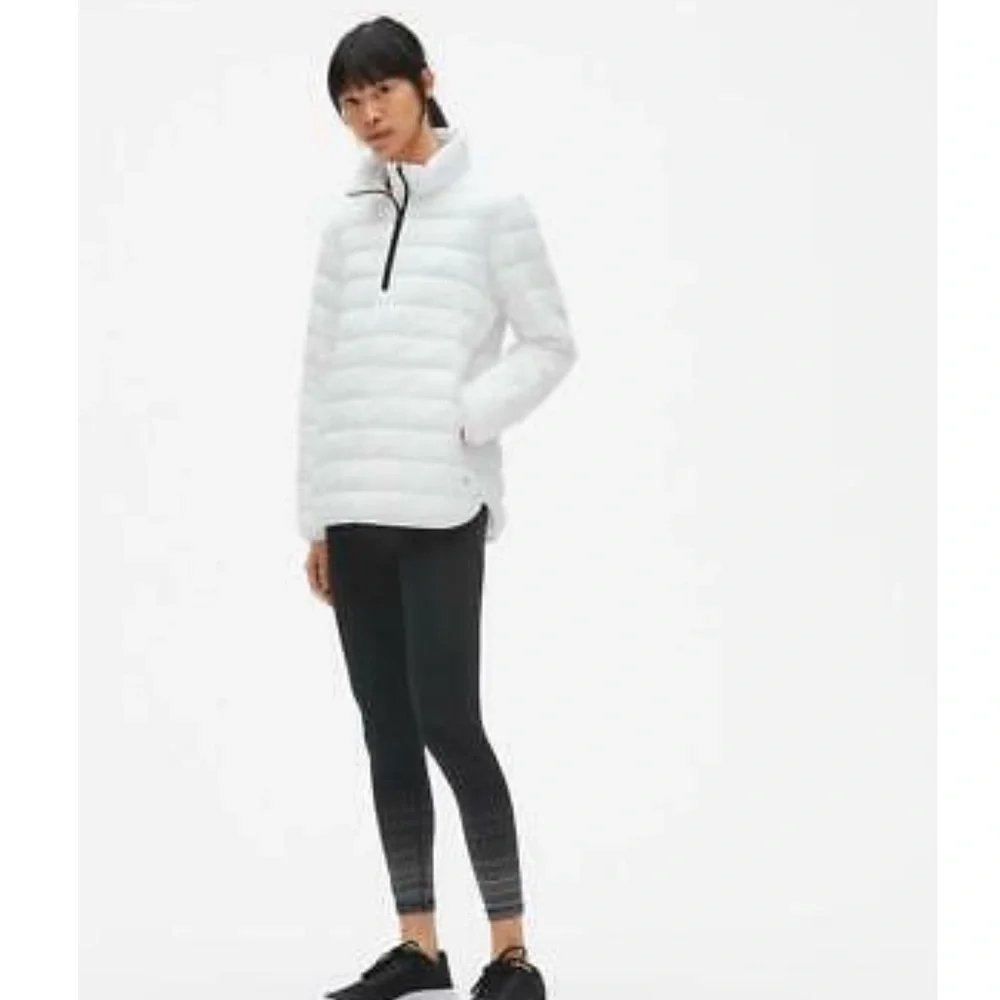 Gap GAPFIT Lightweight Half Zip Puffer jacket in Optic white Small - Picture 6 of 11